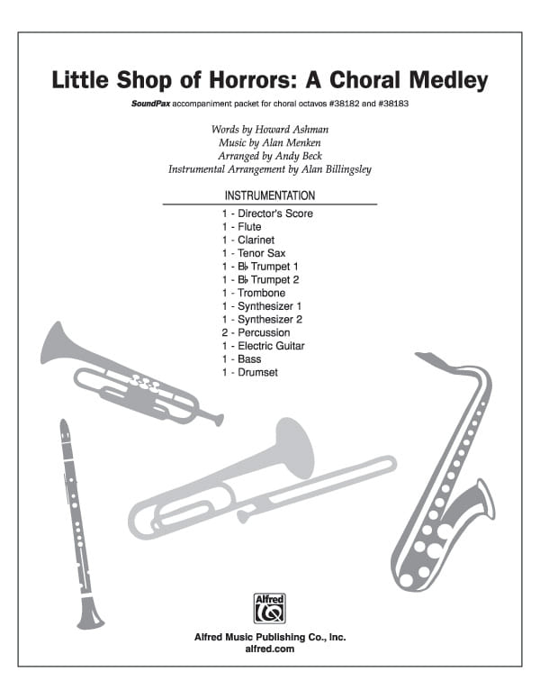 Cover art for a Little Shop of Horrors choral medley arrangement